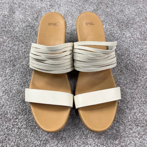 Teva Arabelle Leather slide wedges women's 11 - Picture 2 of 9